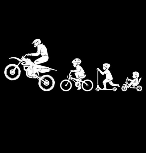 Obrázek produktu Pánské tričko Evoluce motorkáře od tříkolky po motorku