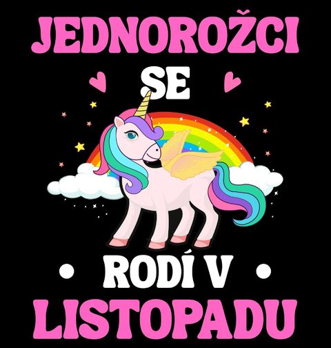Obrázek produktu Dětské tričko Jednorožci se Rodí v Listopadu