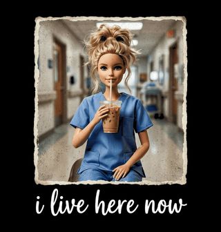 Obrázek 1 produktu Dětské tričko Barbie Zdravotní Sestra I Live here Now
