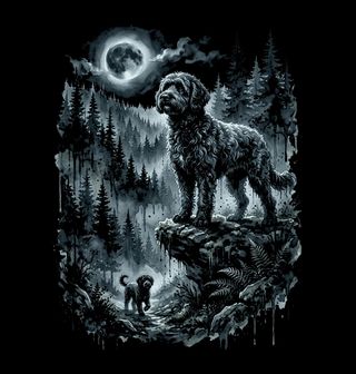 Obrázek 2 produktu Dětské tričko Labradoodle pod Měsíční Oblohou