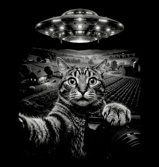 Obrázek 2 produktu Pánské tričko Selfie Kočky a UFO