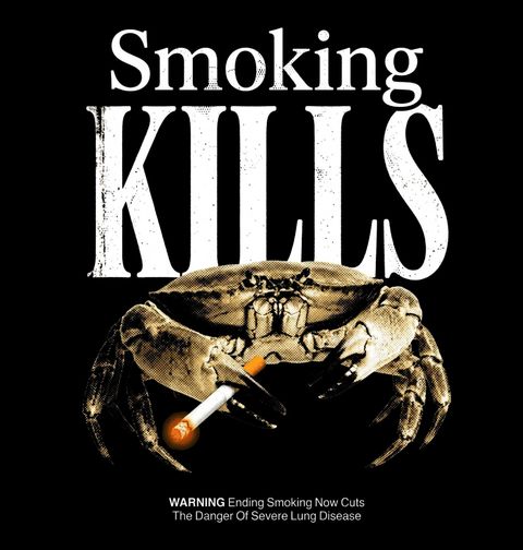Obrázek produktu Dámské tričko Krab s Cigaretou Kouření Zabíjí