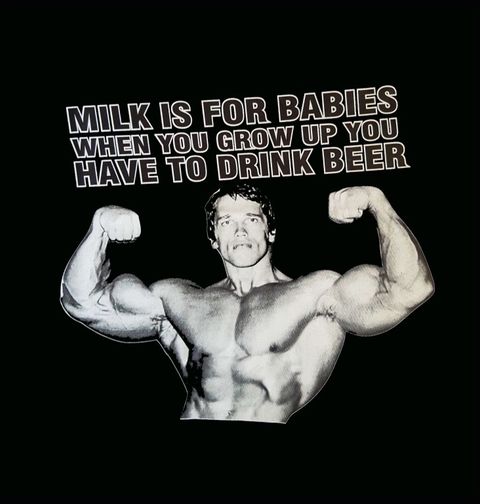 Obrázek produktu Pánské tričko Arnold Schwarzenegger „Mlíko je pro děti, když vyrosteš musíš pít pivo“