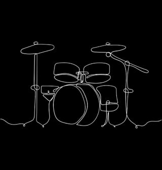 Obrázek 1 produktu Dětské tričko Bicí Jednou Čarou One Line Art