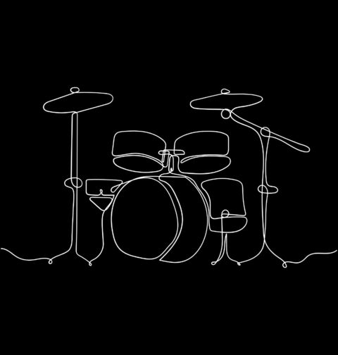 Obrázek produktu Dámské tričko Bicí Jednou Čarou One Line Art