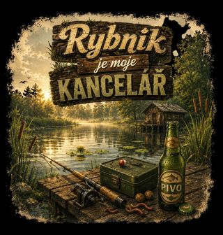 Obrázek 1 produktu Pánské tričko Rybník Je Moje Kancelář