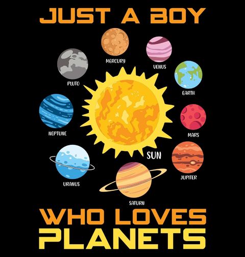 Obrázek produktu Pánské tričko Prostě Kluk, který Miluje Planety Just a Boy Who Loves Planets