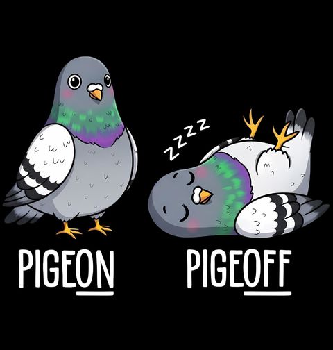 Obrázek produktu Dětské tričko Holubí Režim ON/OFF Vypnuto Zapnuto Pigeon Pigeoff