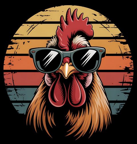 Obrázek produktu Dětské tričko Kohout s Brýlemi s Retro Pozadím
