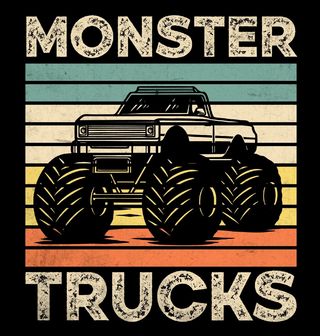 Obrázek 2 produktu Dětské tričko Retro Monster Nákladní Automobily Monster Trucks
