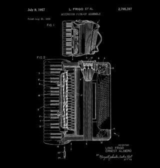Obrázek 1 produktu Dámské tričko Snímač Zvuku pro Akordeon Patent L. Frigo