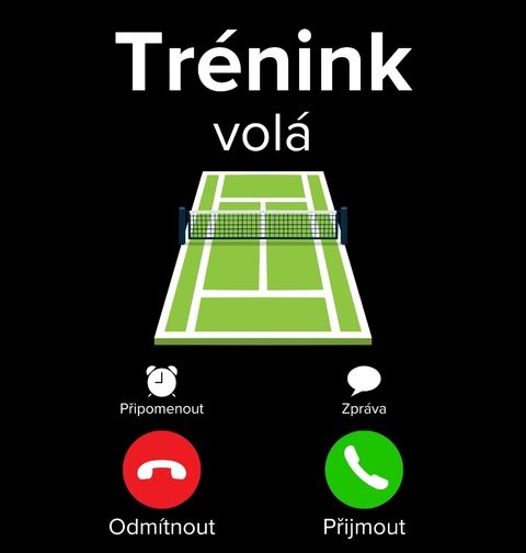 Obrázek produktu Dámské tričko Trénink na Tenisovém Kurtu volá Phone Call