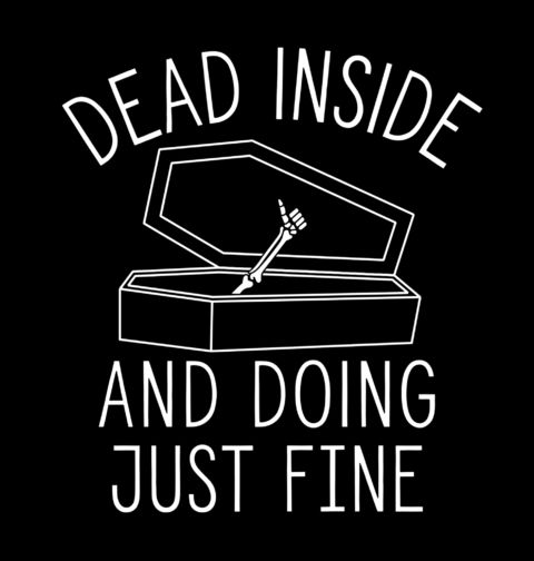 Obrázek produktu Pánské tričko Dead Inside And Just Doing Fine Mrtvý Uvnitř ale Stále v Pohodě! 