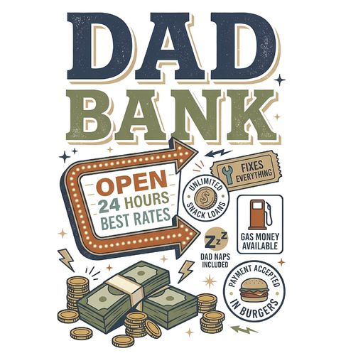 Obrázek produktu Pánské tričko Tátova Banka Dad Bank Unlimited Snack Loans