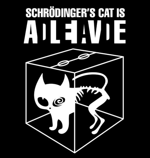 Obrázek produktu Pánské tričko Schrödingerova kočka Živá nebo mrtvá?