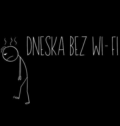 Obrázek produktu Pánské tričko Dneska bez Wi-Fi Stickman