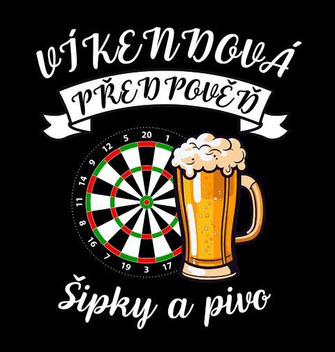 Obrázek produktu Dámské tričko Víkendová předpověď: Šipky a Pivo