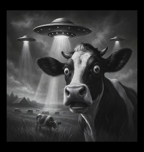 Obrázek produktu Dámské tričko Kráva a Mimozemské UFO