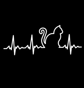 Obrázek 2 produktu Dámské tričko Kardiogram a kočka (Velikost: S)