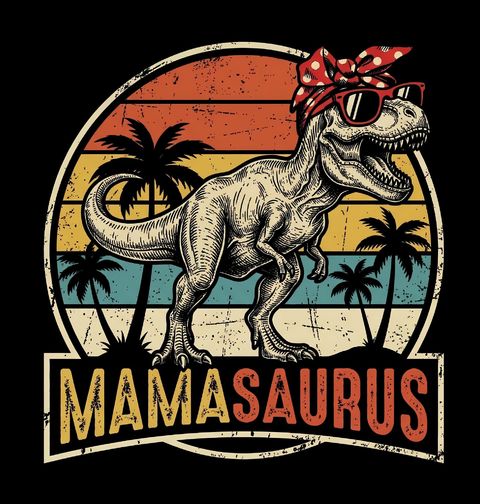 Obrázek produktu Dámské tričko Retro Tyranosaurus Mamasaurus