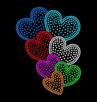 Obrázek 1 produktu Pánské tričko Barevná Srdce z Teček Rhinestone
