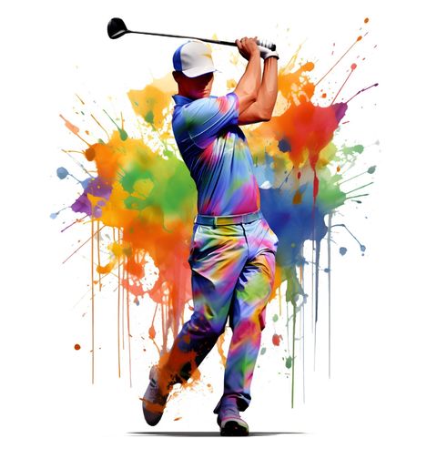 Obrázek produktu Pánské tričko Barevný Golfový Švih