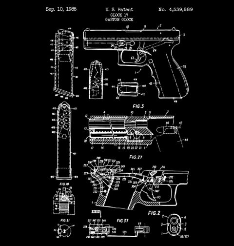 Obrázek produktu Pánská mikina Zbraň Glock 17 Patent Gaston Glocka