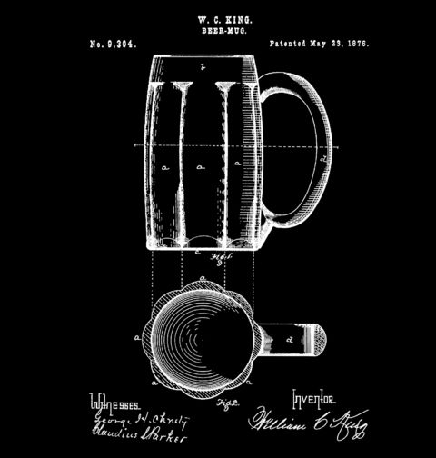 Obrázek produktu Dámské tričko Pivní sklenice Patent W. C. Kinga