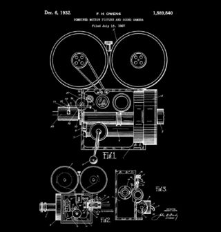 Obrázek 2 produktu Dámské tričko Filmová kamera Patent F. H. Owense