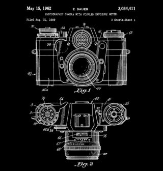 Obrázek 2 produktu Pánské tričko Fotografická kamera Patent E. Sauera (Velikost: M)