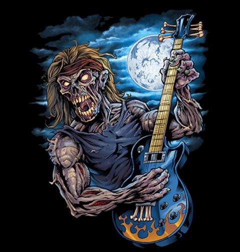 Obrázek produktu Pánské tričko Metal Zombie Kytarista při Úplňku Povstal