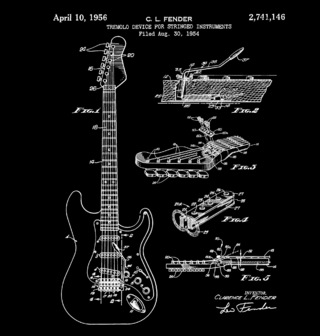 Obrázek 2 produktu Pánské tričko Kytara Patent C. L. Fender (Velikost: L)
