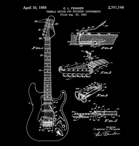 Obrázek produktu Pánské tričko Kytara Patent C. L. Fender