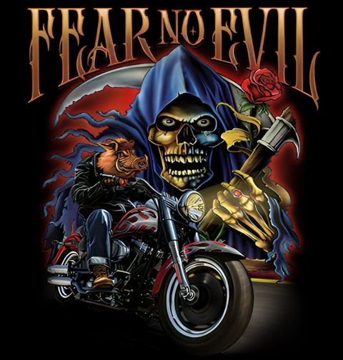 Obrázek produktu Dámské tričko Vepř na Motorce Fear No Evil