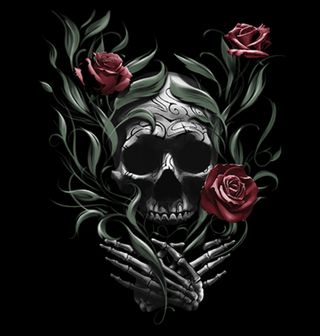 Obrázek 2 produktu Pánské tričko Lebka Prorostlá Růžemi