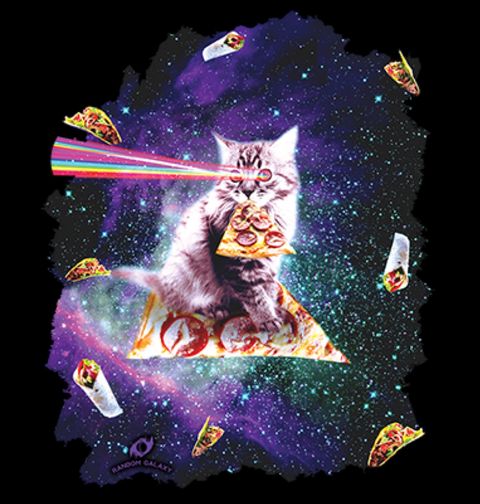Obrázek produktu Pánské tričko Vesmírná kočka na pizze