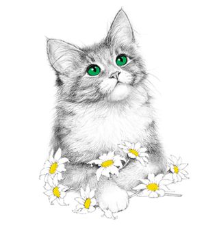 Obrázek 2 produktu Dámské tričko Kočička na jarních rostlinách