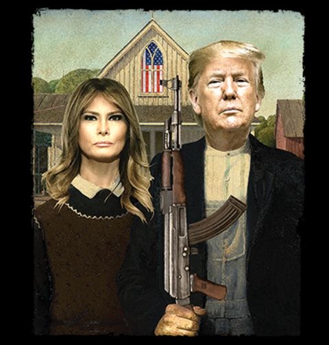 Obrázek produktu Dámské tričko Americká gotika Trump Family