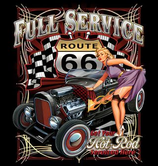 Obrázek 2 produktu Dámské tričko Route 66 Legendární Hot Rod Dílna
