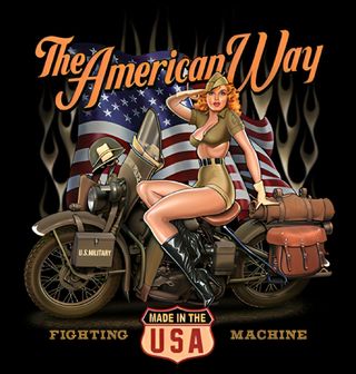 Obrázek 2 produktu Pánské tričko Válečná Motorka Americká Bitevní Mašina