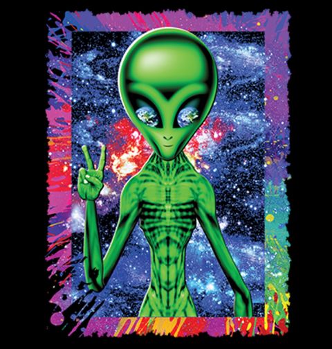 Obrázek produktu Pánské tričko Astrální Mimozemštan Přicházím v Míru