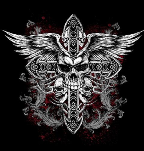 Obrázek produktu Dámské tričko Kříž Okřídlená Lebka