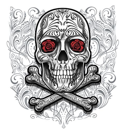 Obrázek produktu Pánské tričko Pirátská Lebka a Růže