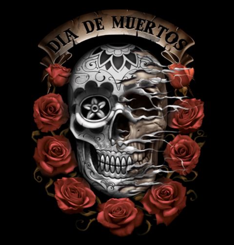 Obrázek produktu Pánské tričko Lebka Věčné Vzpomínky Den mrtvých