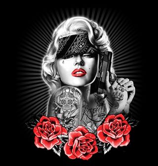 Obrázek 2 produktu Dámské tričko Marilyn Monroe Růže a Zbraň
