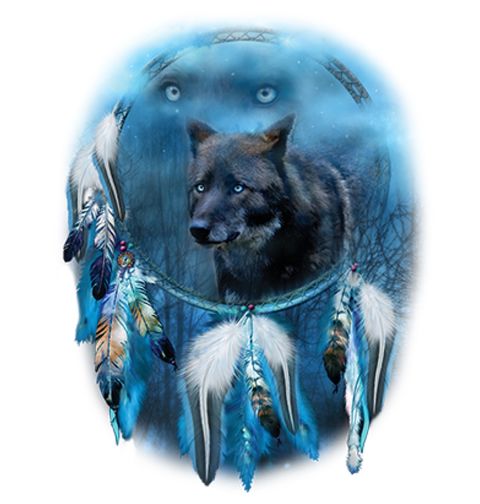 Obrázek produktu Pánské tričko Duchovní Vlk černý Lapač Snů