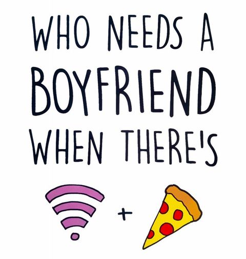 Obrázek produktu Dámské tričko "Kdo potřebuje kluka, když máme wifi a pizzu"
