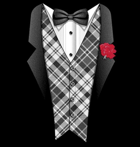 Obrázek produktu Pánské tričko Kostkovaný Smoking s Růží