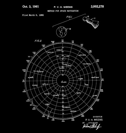 Obrázek produktu Dámské tričko Vesmírná navigace Patent P. V. H. Weemse