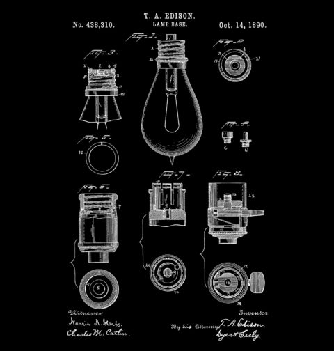 Obrázek produktu Pánské tričko Žárovka Patent T. A. Edisona